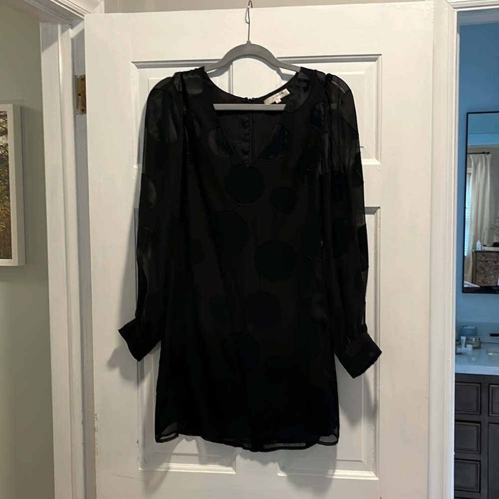 Lavender Brown silk black dress